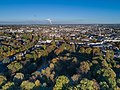 Blick über Westpark, St. Jakob und Iduna-Hochhaus Richtung Kraftwerk Weisweiler