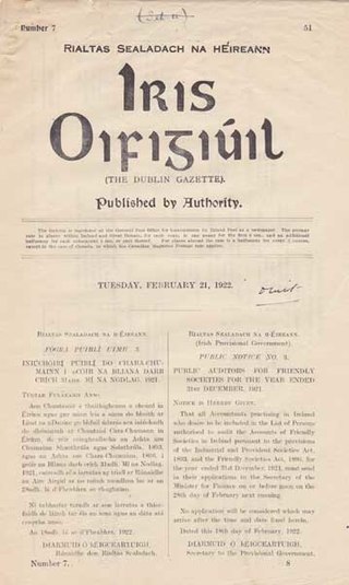 <i>Iris Oifigiúil</i> Government gazette of Ireland