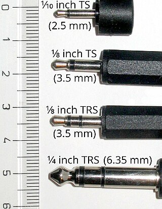 <span class="mw-page-title-main">Phone connector (audio)</span> Family of connectors typically used for analog signals