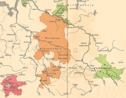 Brunswick-Lüneburg as part of the Holy Roman Empire, c. 1235