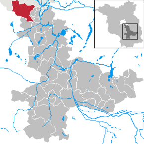 Poziția Schönefeld pe harta districtului Dahme-Spreewald