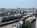 Image 42Various types of railroad cars in a classification yard in the United States (from Train)