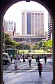 View from Brisbane GPO - showing the Post Office Square, Sofitel Hotel, and Central Station