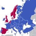 Image 13A map of Europe exhibiting the continent's monarchies (red) and republics (blue) (from Monarch)