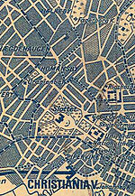 A map of the Homansbyen Line from c. 1900. The depot was until 1912 located in the end of the Homansbyen Line at Bislett.