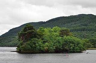 Inveruglas Isle Island in Loch Lomond in Scotland