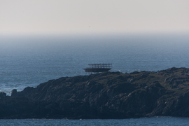 Malin Head mit Set des Millennium Falken, Kulisse für Ahch-To