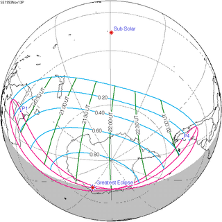 <span class="mw-page-title-main">Solar eclipse of November 13, 1993</span> 20th-century partial solar eclipse