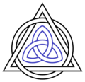 Niebieska triquetra jako symbol dekoracyjny trynitarian.