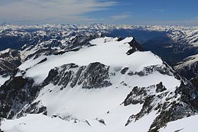 Vue du glacier du Monêtier depuis la montagne des Agneaux.