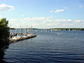 Blick von der Wannseebrücke auf den Großen Wannsee