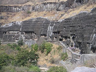 <span class="mw-page-title-main">Ajanta Caves</span> 2nd century BCE to 6th century CE Buddhist cave monuments in Maharashtra, India