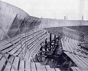 Zusammengebrochene West-Tribüne im Ibrox Park