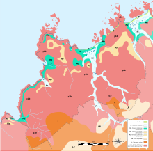 Carte géologique d'un territoire en bord de mer