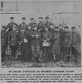 Un groupe d'officiers italiens du régiment étranger de la Légion étrangère, au centre avec la badine, le lieutenant colonel Peppino Garibaldi, le 24 janvier 1915.