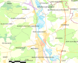 Mapa obce Pont-à-Mousson