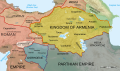 Roman Empire (27 BC-476 AD), Kingdom of Armenia (antiquity) (331 BC-428 AD), Sophene (189 BC-530 AD), Commagene (163 BC-72 AD), Osroene (123 BC-214 AD) and Parthian Empire (247 BC-224 AD) in 50 AD.