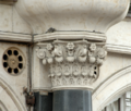 Larvikite column with ornate capital