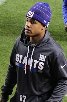 Shepard in a game against the Denver Broncos Sterling Shepard.JPG