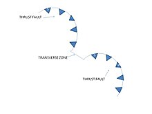 This is a diagram showing how transverse zones often connect thrust faults in a fold and thrust belt. TransZ.jpg