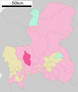 Situering van Yamagata in de prefectuur Gifu