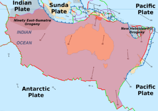 <span class="mw-page-title-main">Australian plate</span> Major tectonic plate separated from Indo-Australian plate about 3 million years ago