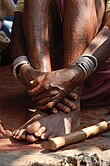 Traditionelles Tattoo der Baiga in Indien