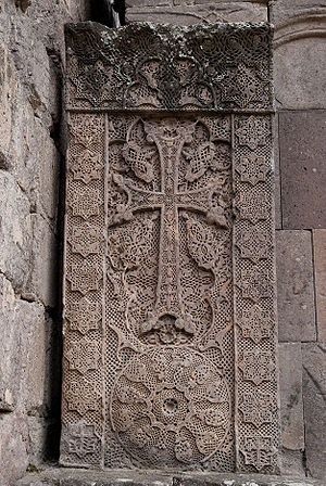 Khatchkar at Goshavank Monastery in Armenia