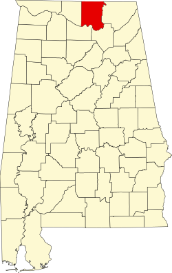 Karte von Madison County innerhalb von Alabama