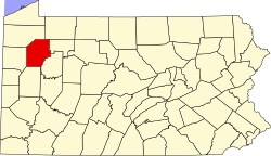 Karte von Venango County innerhalb von Pennsylvania