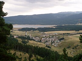 A general view of Matemale, with the lake in the background