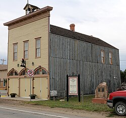 The original Silver Cliff firehouse & town hall, now a museum, on Main Street, September 2018