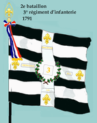 Drapeau du 2e bataillon du 3e régiment d'infanterie de ligne de 1791 à 1793