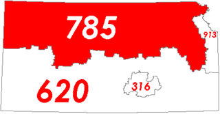 <span class="mw-page-title-main">Area code 785</span> Area code in northern Kansas, United States