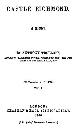 <i>Castle Richmond</i> 1860 novel by Anthony Trollope