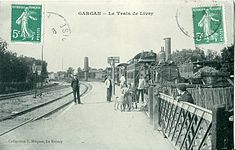 Le terminus, en gare, du tramway de Livry.