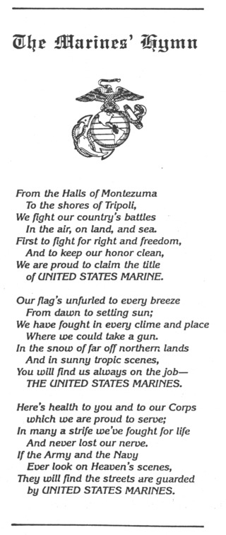 <span class="mw-page-title-main">Marines' Hymn</span> Official hymn of the US Marine Corps