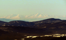 snow-capped mountains from a distance