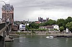 Blick über die Nibelungenbrücke auf den Wormser Dom