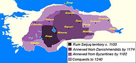 Expansion o the Sultanate in c.1100-1240.