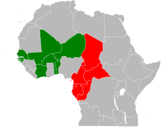 <span class="mw-page-title-main">CFA franc</span> Two common currencies of 14 African countries