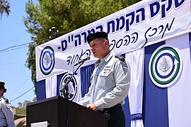 ראש אגף הטכנולוגיה והלוגיסטיקה אלוף יצחק תורג'מן נואם בטקס