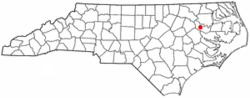 Location of Everetts, North Carolina