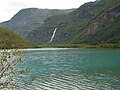 View of the Vassbakken waterfall