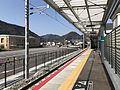 The platform in March 2017, looking west toward Aki-Kameyama