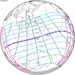 <span class="mw-page-title-main">Solar eclipse of December 27, 2084</span> Total eclipse