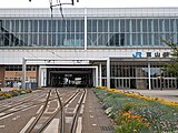 富山駅南口から見た富山駅停留場