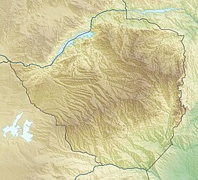 Mosi-oa-Tunya na zemljovidu Zimbabvea