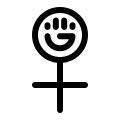 Deutsch: Symbol der Frauenpower (Geballte Faust in Venus-Zeichen). English: Woman-power symbol (clenched fist in Venus sign). עברית: כוח נשים