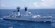 HMS Lincoln (F99), a Salisbury-class frigate, in 1972 HMS Lincoln. 1972.jpg